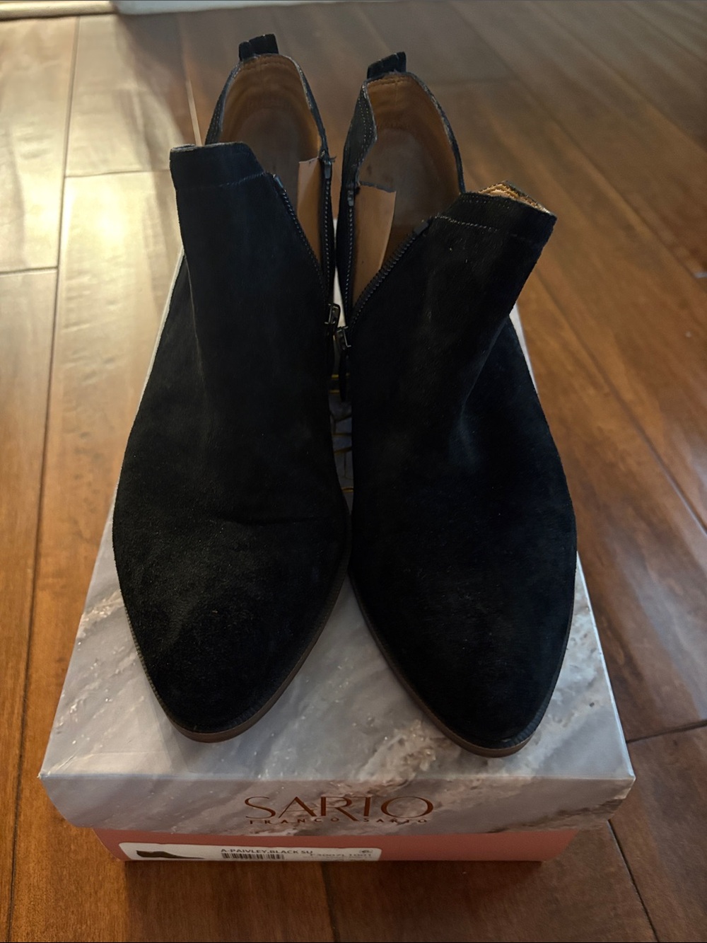 SARTO By Franco Sarto Black Suede Ankle Booties